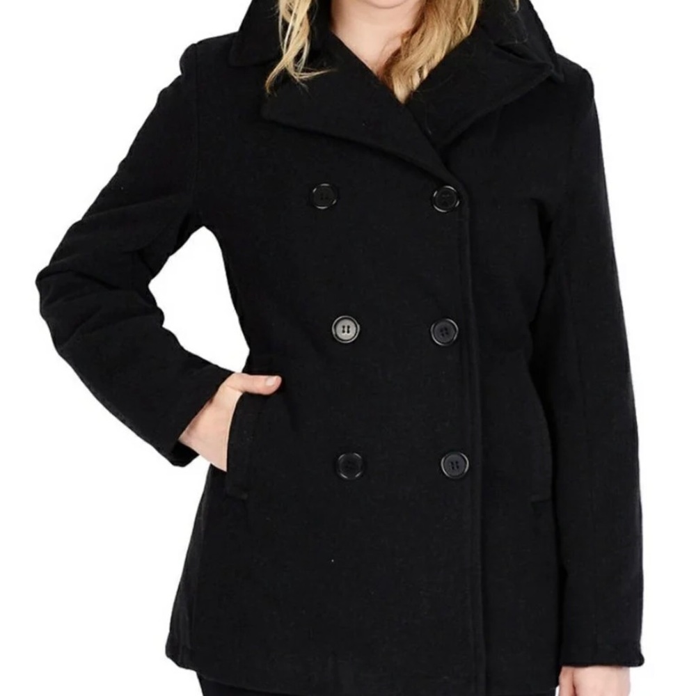 Croft & Barrow double breasted pea coat wool